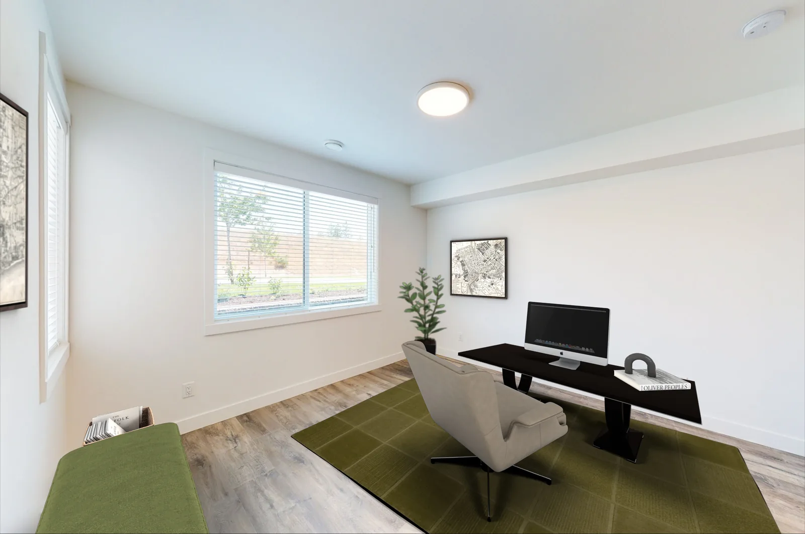 An Academy Ridge lock-off flex room furnished as a home office, second view