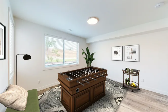 A lock-off flex room, furnished
