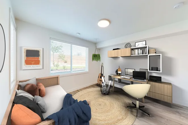 A lock-off flex room, furnished